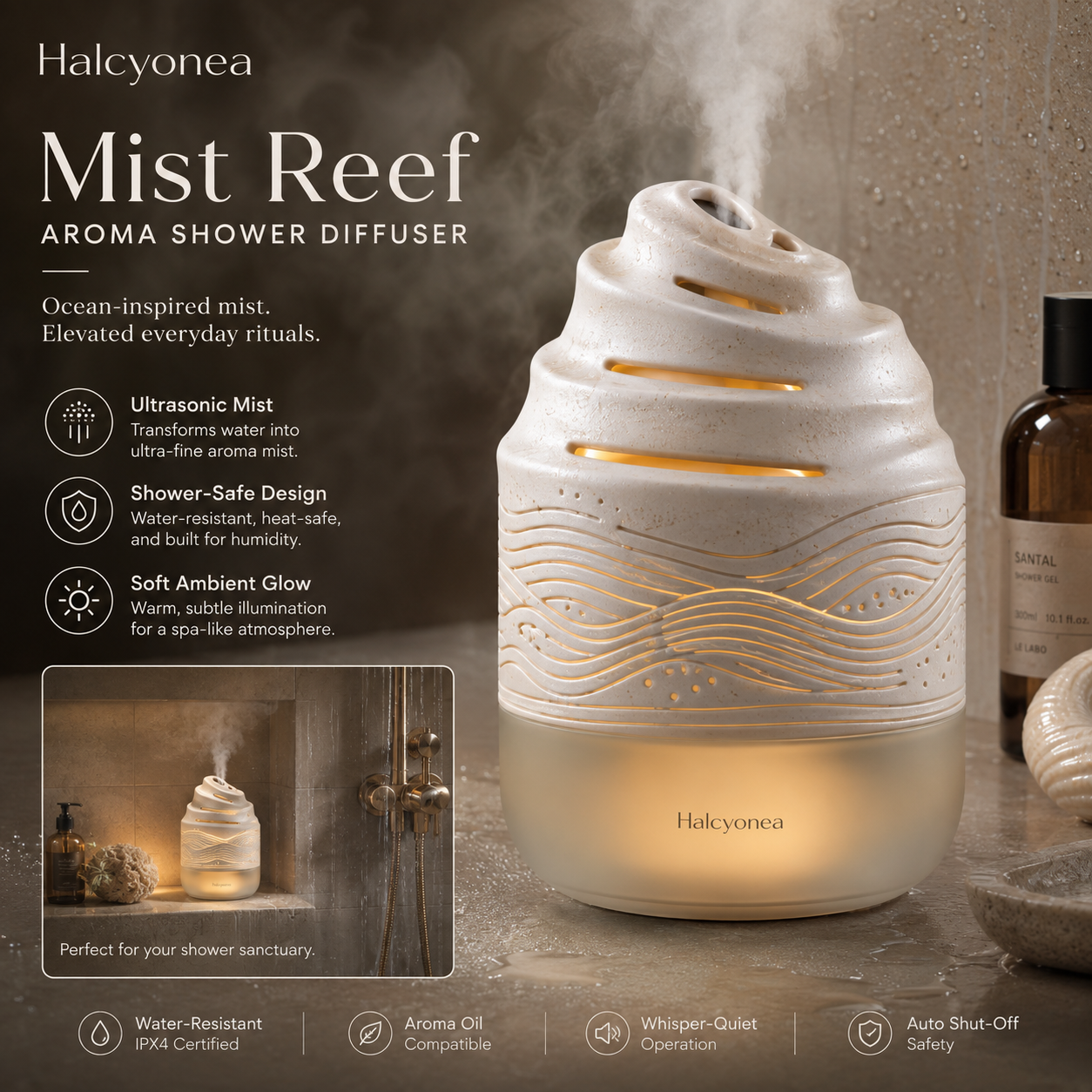 Halcyonea™ Mist Reef Aroma Shower Diffuser