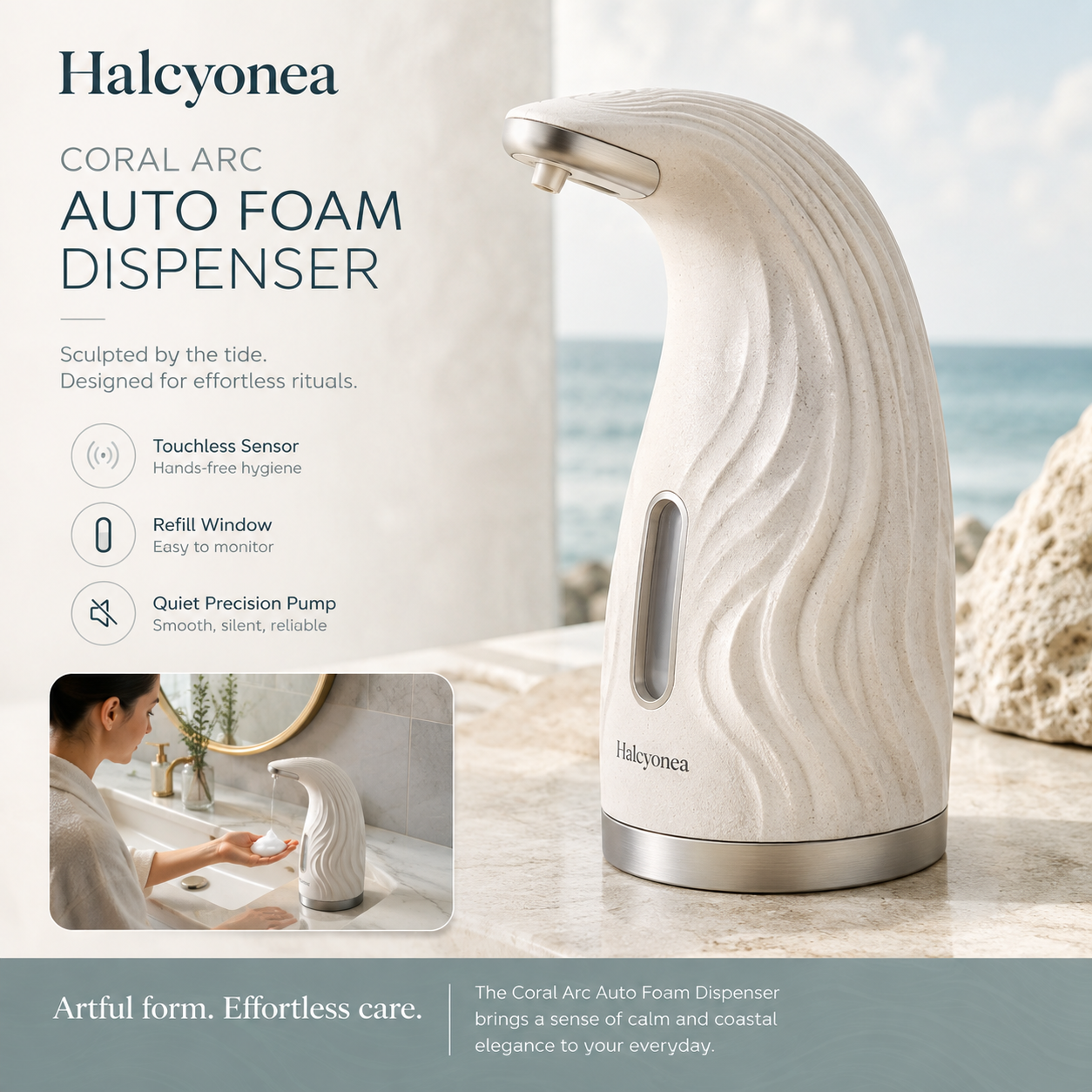 Halcyonea™ Coral Arc Touchless Foam Dispenser